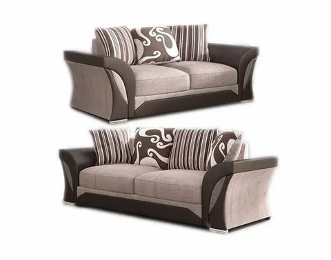 Shannon 3 Seater Sofa Two-Tone with Patterned Scatter Cushions
