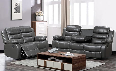 Roma Recliner 3+2 Seater Sofa Set  Leather with Manual Recline