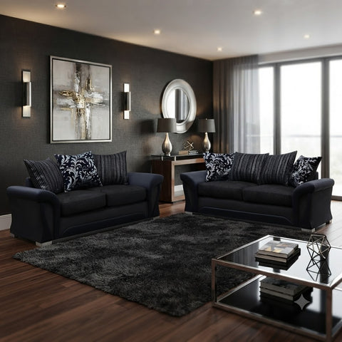 Shannon 3+2 Seater Sofa Set | Two-Tone Contrast Panels