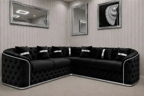 Madrid Corner Sofa | Luxury Chesterfield L-Shape Sofa Set
