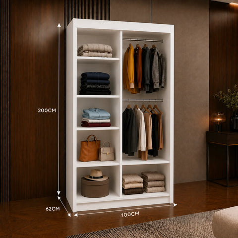 Milan Sliding Door Wardrobe with Full Mirror