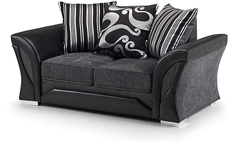 Shannon 3 Seater Sofa Two-Tone with Patterned Scatter Cushions