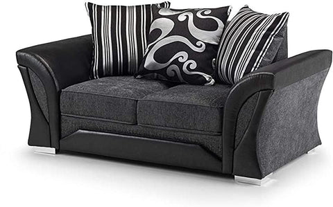 Shannon 3 Seater Sofa Two-Tone with Patterned Scatter Cushions