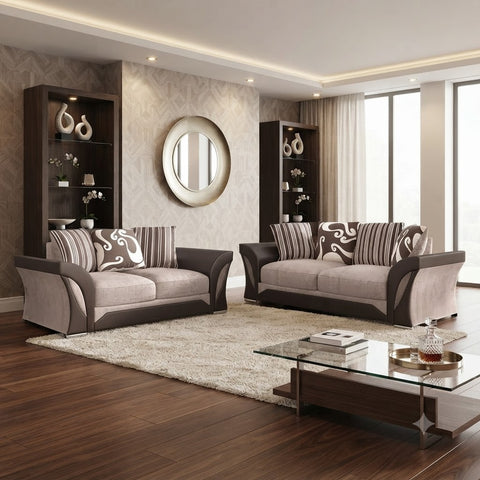Shannon 3+2 Seater Sofa Set | Two-Tone Contrast Panels