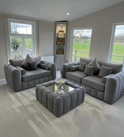 Lilly 3+2 Seater Sofa with Glass coffee table