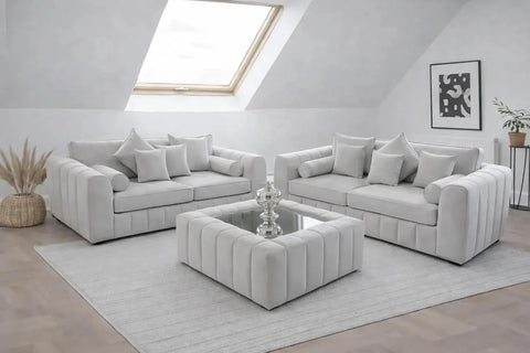 Lilly 3+2 Seater Sofa with Glass coffee table