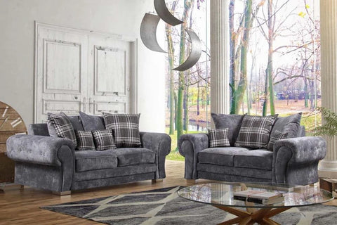 Verona Scatter Grey Fabric 2 Seater Sofa