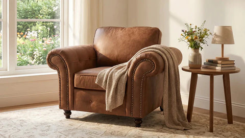 Oakland Tan Suede Armchair