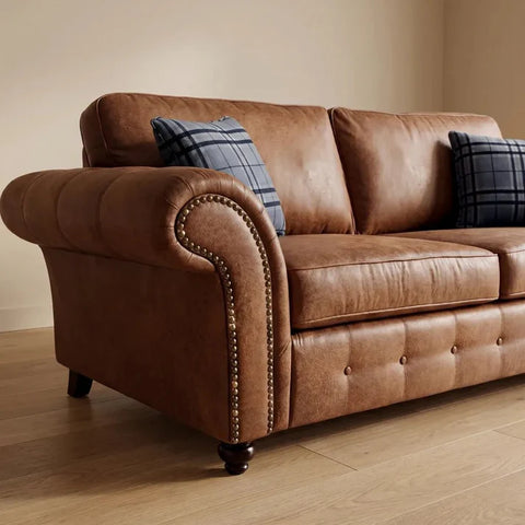 Oakland Tan Suede 3 Seater Sofa