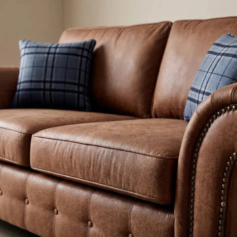 Oakland Tan Suede 3 Seater Sofa