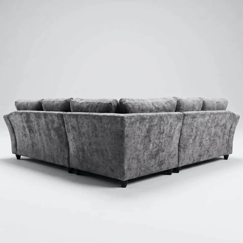 Canterbury Grey Fabric High Back Corner Sofa
