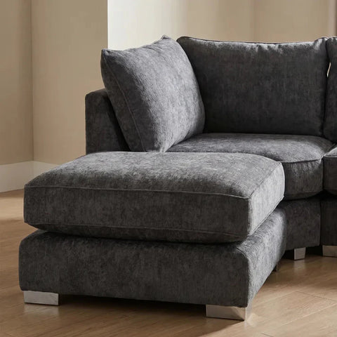 Bishop Coal Alaska Fabric U Shape High Back Corner Sofa