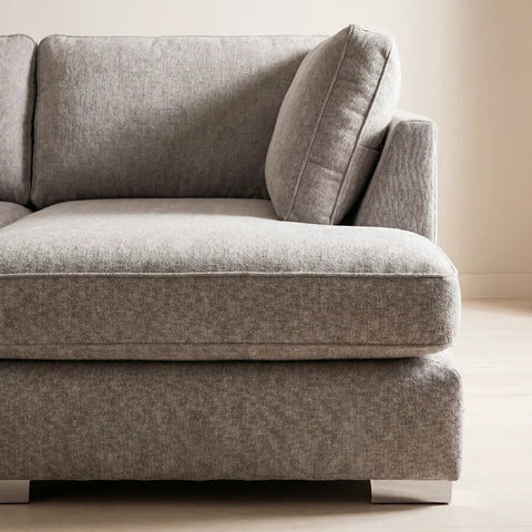 Bishop Silver Alaska Fabric U Shape High Back Corner Sofa