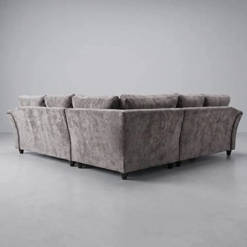 Canterbury Truffle Fabric High Back Corner Sofa
