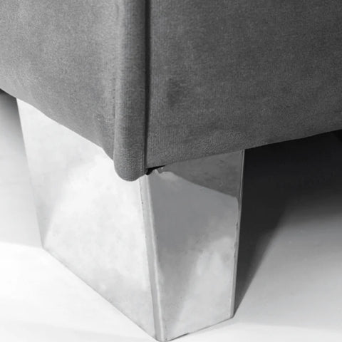 Sloane U Shape Grey Velvet Corner Sofa