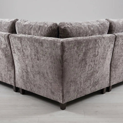 Canterbury Truffle Fabric High Back Corner Sofa