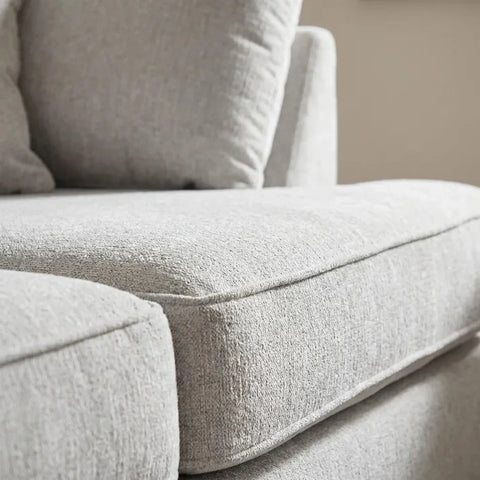 Carnaby Silver Fabric U Shape High Back Corner Sofa + Footstool
