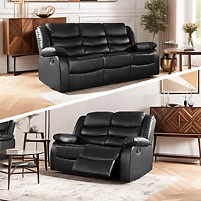 Roma Recliner 3+2 Seater Sofa Set  Leather with Manual Recline