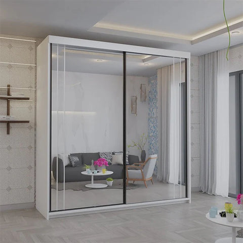 Serbia White Sliding Wardrobe 150cm/203cm