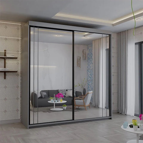 Serbia Grey Sliding Wardrobe 150cm/203cm